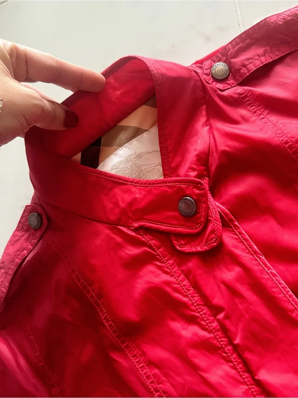 Authentic BURBERRY Girls Youth Windbreaker Jacket Cherry Trench Coat 14 Years